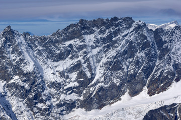 Fototapeta na wymiar Amazing panorama from matterhorn glacier paradise to Alps, Switzerland