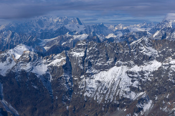Amazing panorama to Swiss Alps from matterhorn glacier paradise to Alps, Switzerland