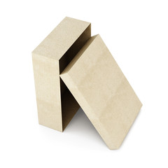 Cardboard box vertically on a white background. 3d rendering.