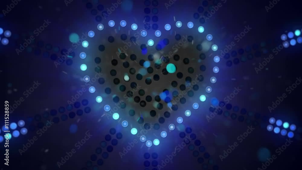 Poster heart shape signboard flashing. computer generated seamless loop abstract animation. 4k (3840x2160)
