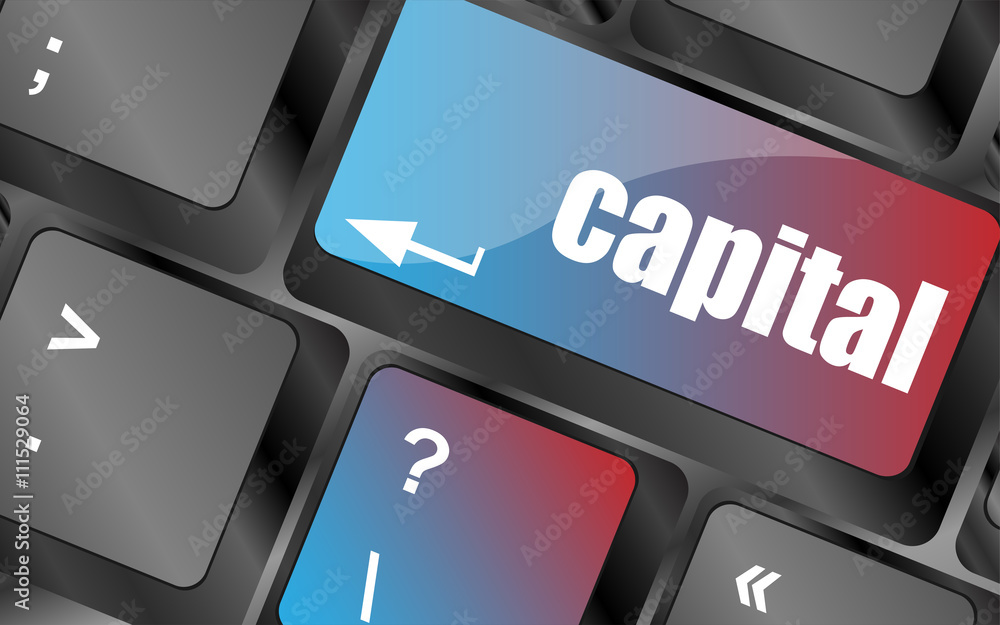 Poster capital button on keyboard key - business concept vector, keyboard keys, keyboard button