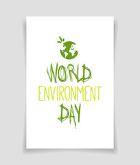 World environment day poster with globe. Vector design