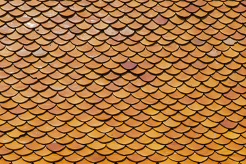 roof tile temple in Lampang Province. Thailand.