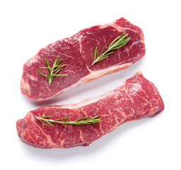 Raw striploin steak