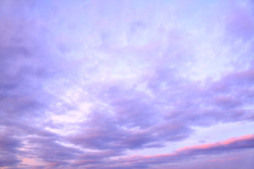 Sky with clouds in the twilight
