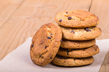 Stacked cookies on paper