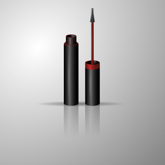 Obraz premium Mascara with a brush a black with red accents
