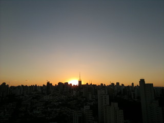 Fototapeta na wymiar Sky over the city at sunset
