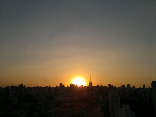 Fototapeta premium Sky over the city at sunset