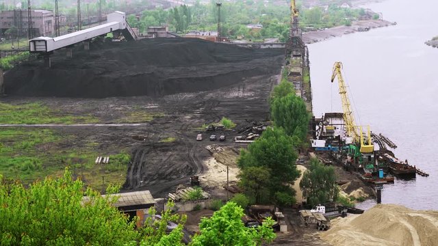Coal tankage near Trypillian power plant, Ukraine