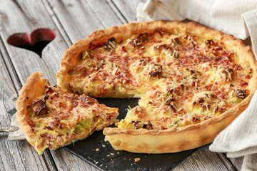 tarte au poireau et lardons 5