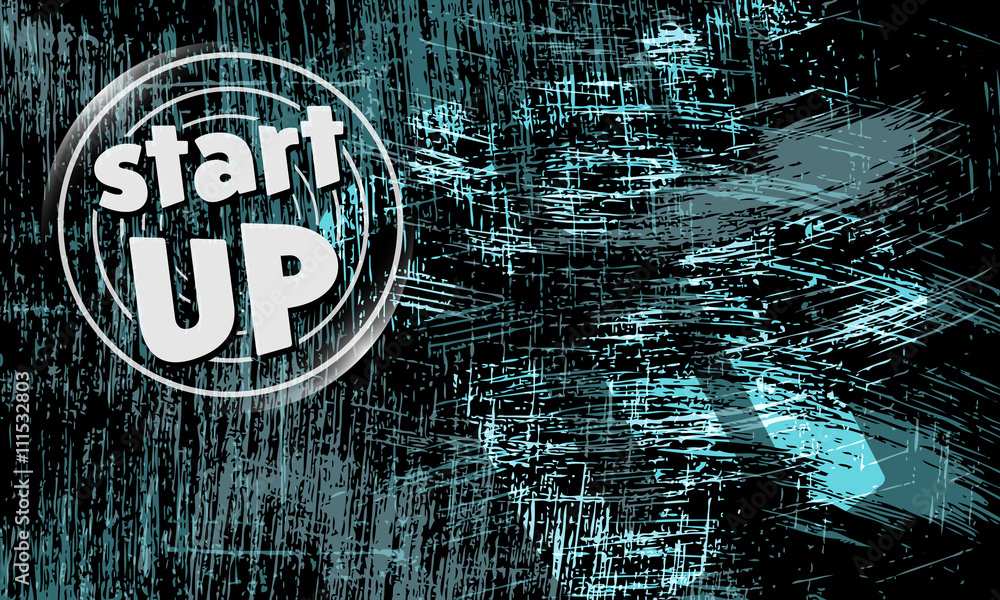 Poster vector abstract scratched background and start uo icon