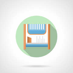 Oil heater flat round vector icon