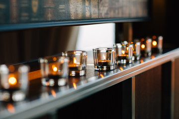 candles on table