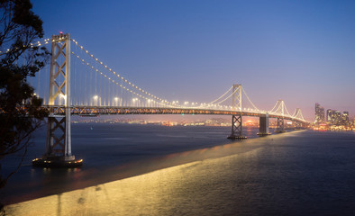 Bay Bridge Crossing San Francisco Skyline Pacific West Coast