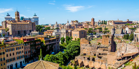 Obraz premium Cityscape of Rome in Italy, view on the Roman Forum