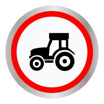 Tractor sign icon. Agricultural industry symbol. Vector illustration.