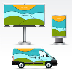 Template outdoor advertising or corporate identity.