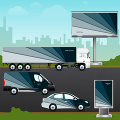 Design template vehicle, outdoor advertising or corporate identity.