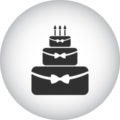 Luxury cake sign simple icon on background