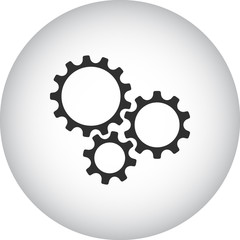 Gears sign simple icon on background