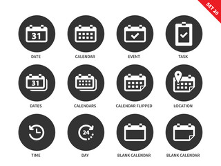 Calendar icons on white background