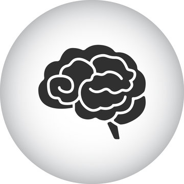 Brain sign simple icon on background