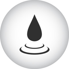Fototapeta premium Water drop with rounds sign simple icon on background
