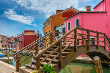 Colorful village of Burano in Venice - obrazy, fototapety, plakaty