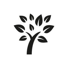 Simple minimal black tree icon symbol style design