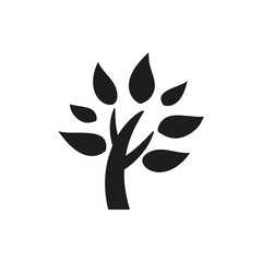 Simple minimal black tree icon symbol style design