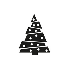 Fototapeta premium Simple minimal black tree icon symbol style design