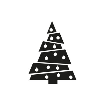 Simple minimal black tree icon symbol style design