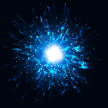 Blue techno style vector explosion.Vector illustration