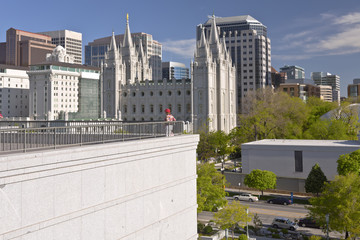 Salt Lake city downtown city view.