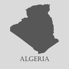 Black Algeria map - vector illustration