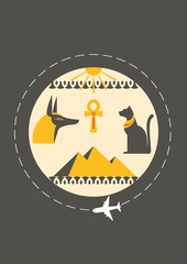 Travel to Egypt. Cover for brochure or card, poster or sticker. vector illustration