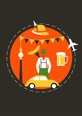 Travel to Germany. Cover for brochure or card, poster or sticker. vector illustration