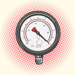 Manometer measuring device comic book vector
