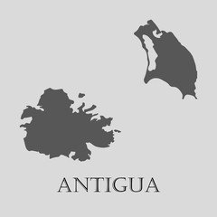Black Antigua map - vector illustration