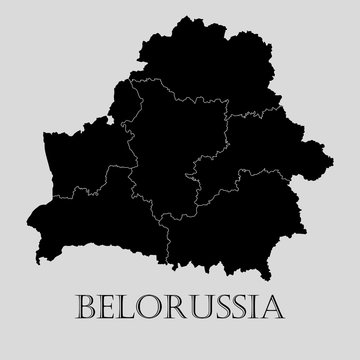 Black Belorussia map - vector illustration