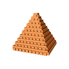 Abstract 3d pyramid.Isolated on white background.