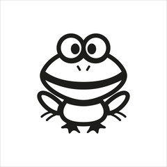 Cartoon frog. Coloring book educational game for kids