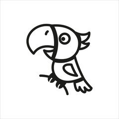 Web line icon. Parrot in simple monochrome style icon on white background