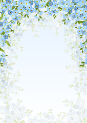 Obraz na płótnie Canvas Vector background with blue forget-me-not flowers.
