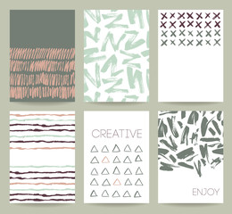 Set of 6 creative journaling cards.