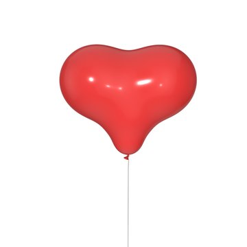 Balloon in form of heart isolated on white background.