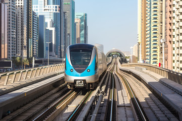 Naklejka premium Dubai metro railway