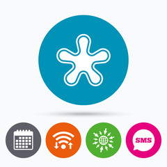 Asterisk footnote sign icon. Star symbol.