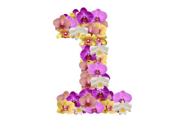Number four made of flower